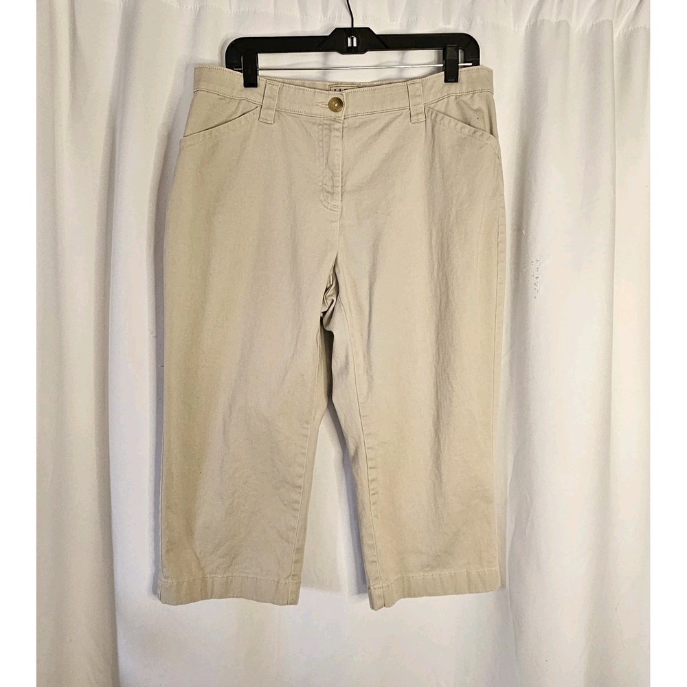 Women's‎ L.L. Bean Size 14 Petite Cropped Classic Straight Fit Khakis